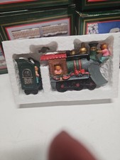 Vintage 1995 World Bazaars North Pole Express Christmas Train Set Lot of 9 picture