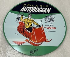 12in Polaris Snowmobiles Heavy Vintage Style Steel Sign picture