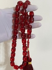 Natural Vintage Germany Cherry Amber 33 سبحة مسكي الماني قديم خراطة باكستاني picture