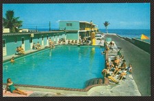 Key West, FL-Florida Sun N Surf Motel Vintage Poolside Scene Postcard picture