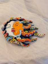 Talavera sun face, Kissing the Moon by Mexican artist Gerardo Garcia 9.5