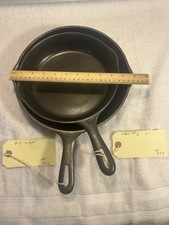 Unmarked Wagner Ware #6 and #8 Cast Iron Skillets Lot of 2 picture