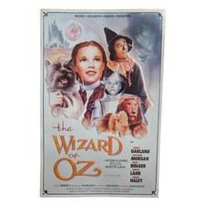 Vintage 1994 Wizard Of Oz Metal Movie Poster Colorful Illustration picture