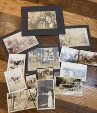 Lot 14 Old Photos~4 Are Antique Postcards Families~Children~Farm~Horse 1920’s picture