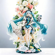 High Quality 26Cm Hatsune Miku Panda Action Figure Anime Blue Hair Twin Tails Gi picture