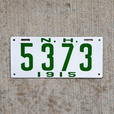 1915 New Hampshire Porcelain License Plate Vintage Auto Tag High Quality 5373 picture