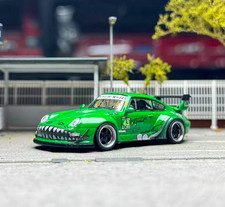 Flame 1:64 Green Dinosaur #43 RWB 993 Sports Model Diecast Metal Car Collection picture