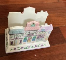 Vintage 1994 Lenox Village Dry Goods Napkin Holder Fine Porcelain Spice Village picture