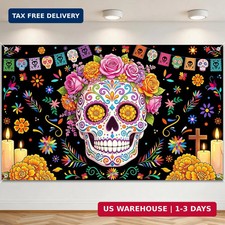 Day of The Dead Backdrop Dia De Los Muertos Banner 6 x 3.6 ft picture