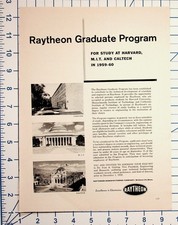 1959-60 Raytheon Graduate Program Flyer Harvard MIT Caltech Recruitment Ad picture