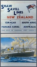 Vintage Shaw Savill Lines Souvenir Playing Cards c1930's John Waddington Sealed picture