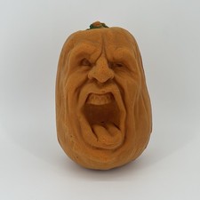 VTG 1987 Todd Masters Halloween Orange Foam Pumpkin Face Jack-o'-Lantern Foam picture