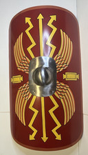 24 x 36'' Roman Scutum Shield Curved Legionnaire Style Red & Gold - Steel picture