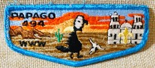Vintage 1960s OA PAPAGO LODGE 494 Order of the Arrow FLAP PATCH WWW Tucson, AZ picture