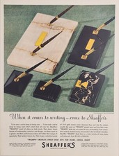 1947 Print Ad Sheaffer's Triumph Fountain Pens 14-K Gold Finest Desk Sets picture