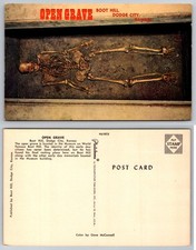 Dodge City Kansas Boot Hill Open Grave Skeleton Museum Postcard picture