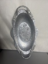 Vintage Aluminum Tray #404 Hand Wrought Creations by Rodney Kent w/Tulip Design picture