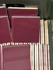 Vintage Maroon or Burgundy Field Tiles-Made by The Mosaic Tile Mfg. Co. - 1950’s picture