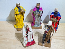 Vintage Lacquer Paper Mache Christmas Nativity Scene | Handmade Costa Rica 1994 picture