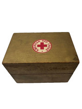 VTG American Red Cross Wooden Box Medical First Aid Keepsake picture