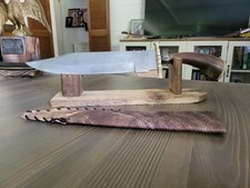 Custom Made Bull Horn Bowie Knife w/Custom Deer Skin Sheath by Philip Adams picture
