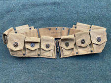 Original WW1 US Army M1910 10 Pocket Infantry Rifle Cartridge Belt - 1918 picture