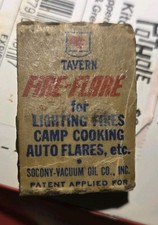 Rare Vintage Tavern Fire Flare Socony Vacuum Oil Co Fires picture