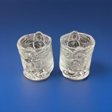 Vintage Glass Angel Votive Holders Set Of 2 Made In Malaysia picture