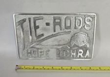 Vintage Cast Aluminum TIE - RODS HOPE B.C.H.R.A Car Plaque picture
