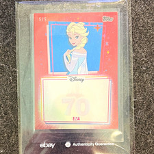 Topps 2025 Disneyland 70th Anniversary Elsa #70 Serial Numbered 5/5 Card picture
