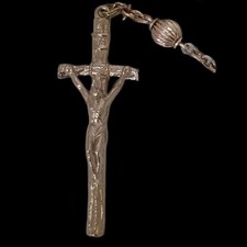Vintage Pope John Paul II Commemorative Rosary Faux Pearl Glass Beads Silver picture