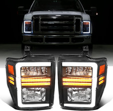 - Fits 2008-2010 Ford Super Duty Headlights Pair | Black picture