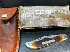 Vintage Schrade Old Timer 250T 2-Blade Slipjoint Pocketknife Box/Sheath & Case picture