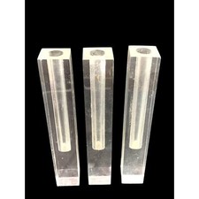 Vintage Minimalist Acrylic Bud Vase Columns 6 Inch Set of 3 picture
