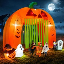 Kalolary 12FT Halloween Inflatables Archway Pumpkin Haunted House QISHENG picture
