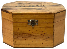 Vintage Sukkot Citron Etrog Box Olive Wood Jewish Hebrew Israel Judaism Judaica picture