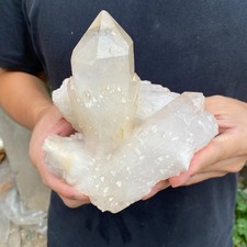 2.6lb Natural Clear white quartz crystal cluster specimen healing picture