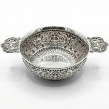 Antique Dutch .934 Silver Brandewijnkom Brandy Bowl Repousse Friesland c.1890 picture