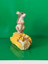Harvest Mouse On Corn Cob Resin Figurine .4¼in X 3in picture