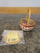 Longaberger 2017 Tree Trimming Basket Red White Snow Ball Lid Protector NEW picture