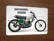 1974 HONDA CR125M Motocross Motorcycle Dirt Bike 8x12 Metal Wall Sign picture