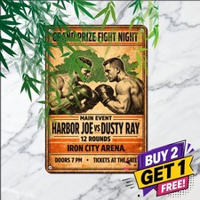 Historic Boxing Championship Heavyweight Art Retro Metal Tin Sign Bar 8x12 picture
