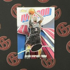 2003-04 Topps Finest #107 Allen Iverson Player Worn /999 LE Philadelphia 76ers picture
