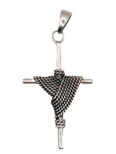 Rope Cross .925 Sterling Silver Pendant - Cross .925 Sterling picture