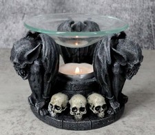Nosferatu Gothic Vampire Gargoyles With Skulls Votive Candle Heat Oil Warmer picture