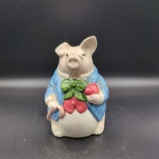 Vintage 1987 Fitz & Floyd Pig Salt Shaker Hand Painted Farmhouse Kitchen Taiwan picture