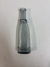Beautiful Vintage Early 1900s Aqua Embossed Pepper Sauce Bottle. Great... picture