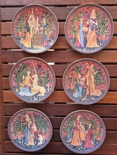 Royal Worcester The Lady and The Unicorn Set of 6 Plates w/COA, boxed picture