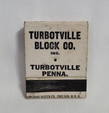 Vintage Matchbook Cover Turbotville Cinder Block Co Pennsylvania Advertising picture