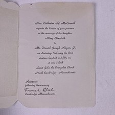 Vintage Wedding Invitation Catherine McConnell Daniel Joseph Regan Jr 1951 MA picture